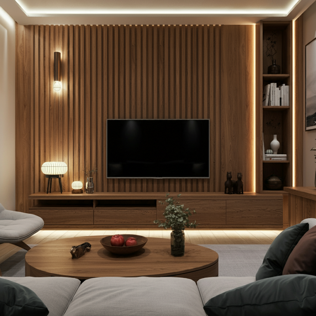 Beautiful Living Space Design, wood inspired