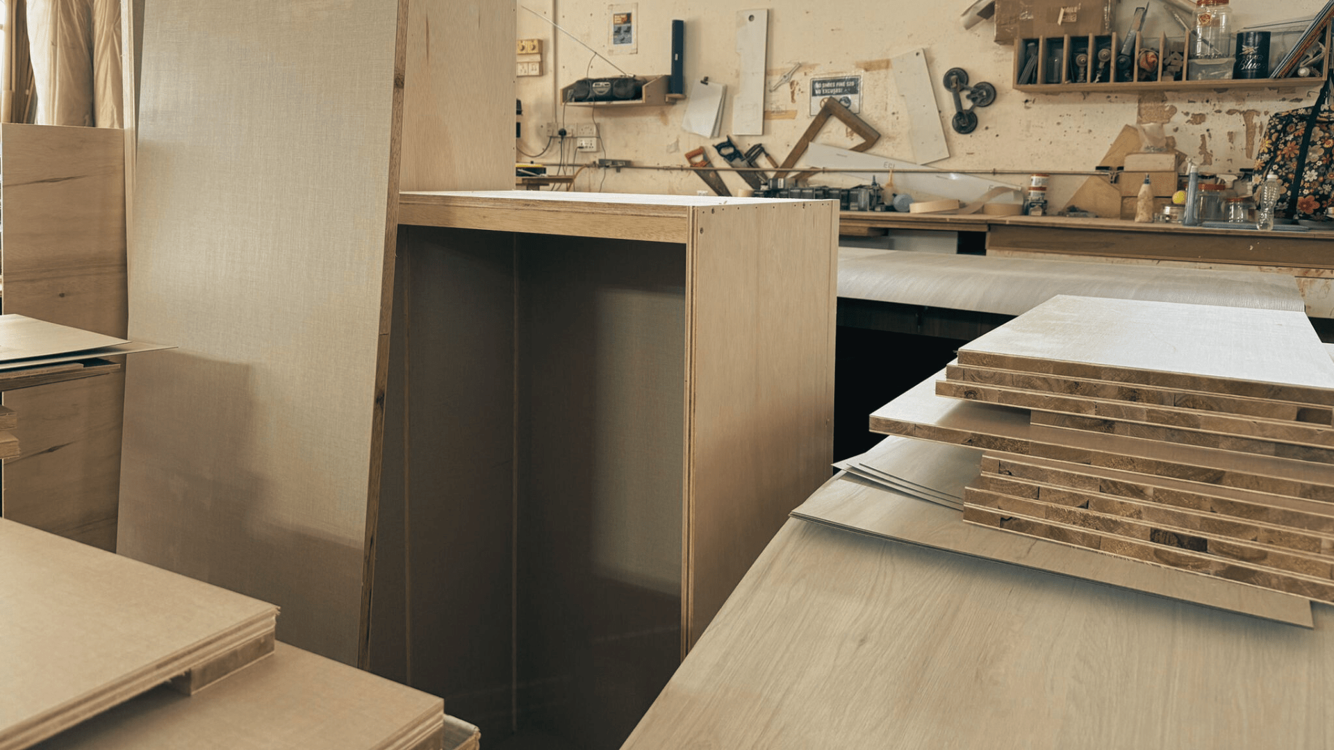 Unfinished work work furnitures in our Singapore Workshop